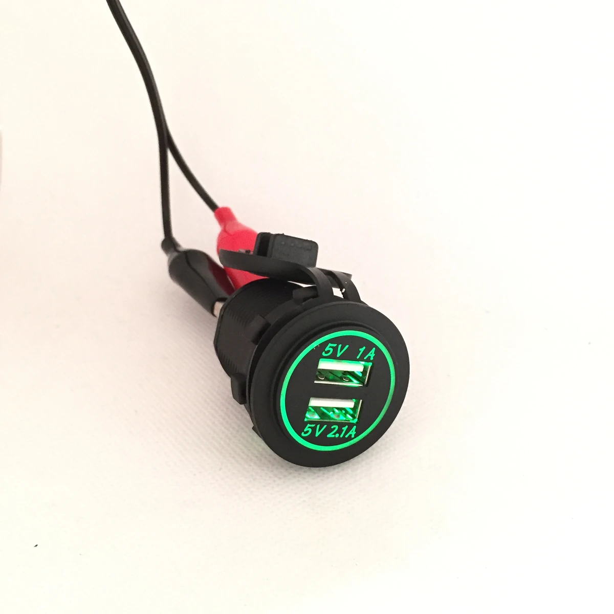 DIY 12 V-24 V устройство для автомобиля с двумя портами USB Зарядное устройство Мощность выход 1A& 2.1A зарядное устройство для Ipad Iphone автомобиль лодка морской мобильный светодиодный светильник синий и красный цвета, зеленого, оранжевого цвета - Название цвета: Зеленый