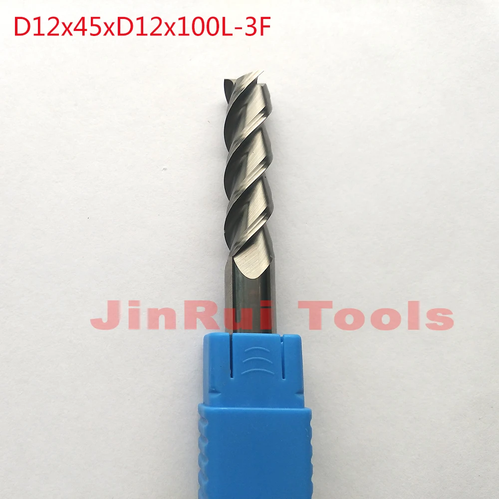 

1pc D12*45*D12*100 HRC50 3 Flutes Flat End Mills For Aluminum CNC Milling Tools Router bits