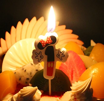 День рождения мультяшная свеча Микки и Минни Маус Мышь лампы в форме свечи, для детей 0, 1 2 3 4 5 6 7 8 9 Юбилей торт номера возраст лампы в форме свечи вечерние украшения