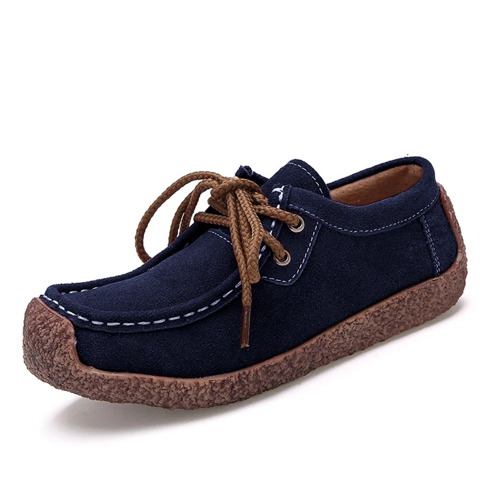 Cheap Summer Cow Suede Leather Woman Shoes Flat Slip on Women s Loafers Moccasins Shoes