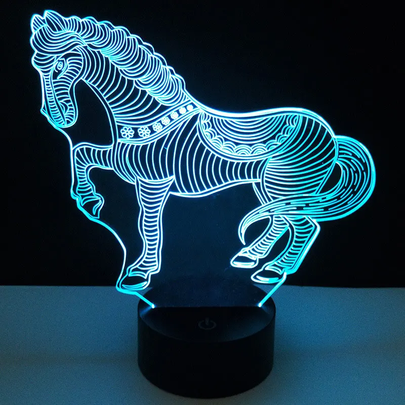 

HOTSALE LED Night Light Base Holder 7 Color Changing Light Holder 3D 10LED Lamp Bases Porta Lampada Touch Night Light