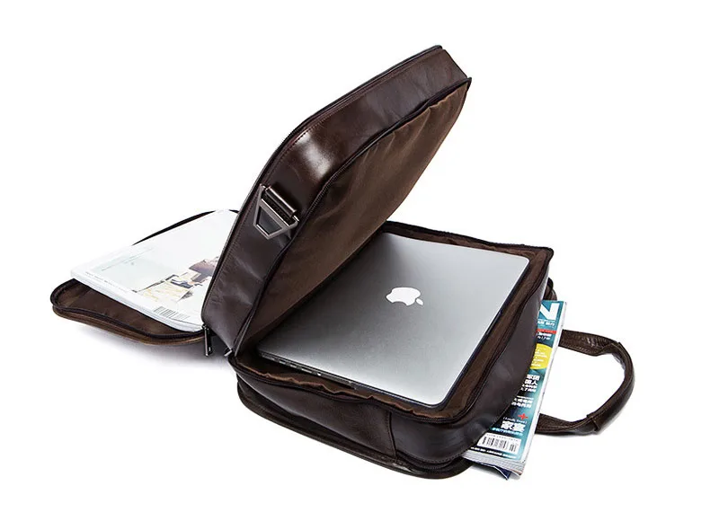 Высокой емкости бизнес из натуральной кожи мужская сумка первый слой из воловьей кожи может держать 14-дюймовый ноутбук для мужские