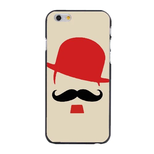 Cartoon Cute Red Hat Mustache Beard Style Plastic Hard