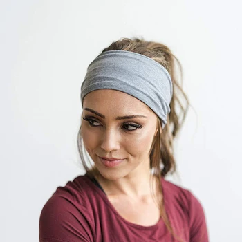 

Sale Elastic Headband for women men sports hair band yoga running fitness Soild color cotton sweat Bands