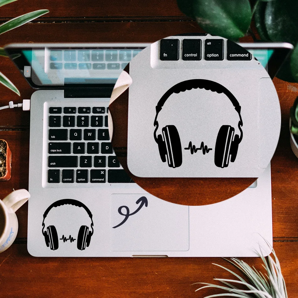 DJ Headphone Trackpad Decal Laptop Sticker for Apple Macbook Pro Air Retina 11 12 13 15 inch Mac HP Notebook Skin Touchpad Decal