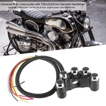 

Motorcycle CNC Aluminium Handlebar Switch ON/OFF Automatic Return 5 Button Motorcycle Accessories Parts 7/8inch 22mm