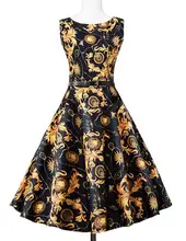 Women Summer Dress 2016 Audrey hepburn Floral robe Retro Swing Casual 50s Vintage Rockabilly Sleeveless Dresses Belt Vestidos
