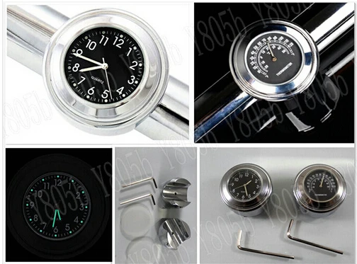 CNC руль Уличный Термометр и часы для мотоцикла Уличный велосипед спортивный велосипед чоппер индивидуальные круизеры для мотоцикла, велосипеда, вездехода