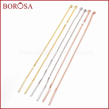 

BOROSA 10Pairs Wholesale Gold/Rose Gold Silver Color Ear Thread Jewelry Findings For Earrings Jewelry PJ156