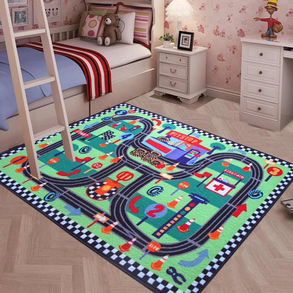 

Yazi Road Traffic Baby Carpet Crawling Rugs Car Track Playmat Toddler Racing Games Play Mat for Children