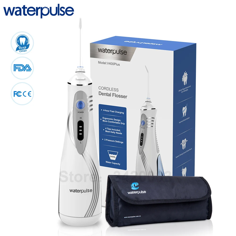 Waterpulse V400Pn Portable Irrigator With Bag Dental Water Flosser 240 Ml Oral 4 Tips White huismerk kopen in de aanbieding Waterpulse V400Pn Portable Irrigator With Bag Dental Water Flosser 240 Ml Oral 4 Tips White huismerk kopen in de aanbieding