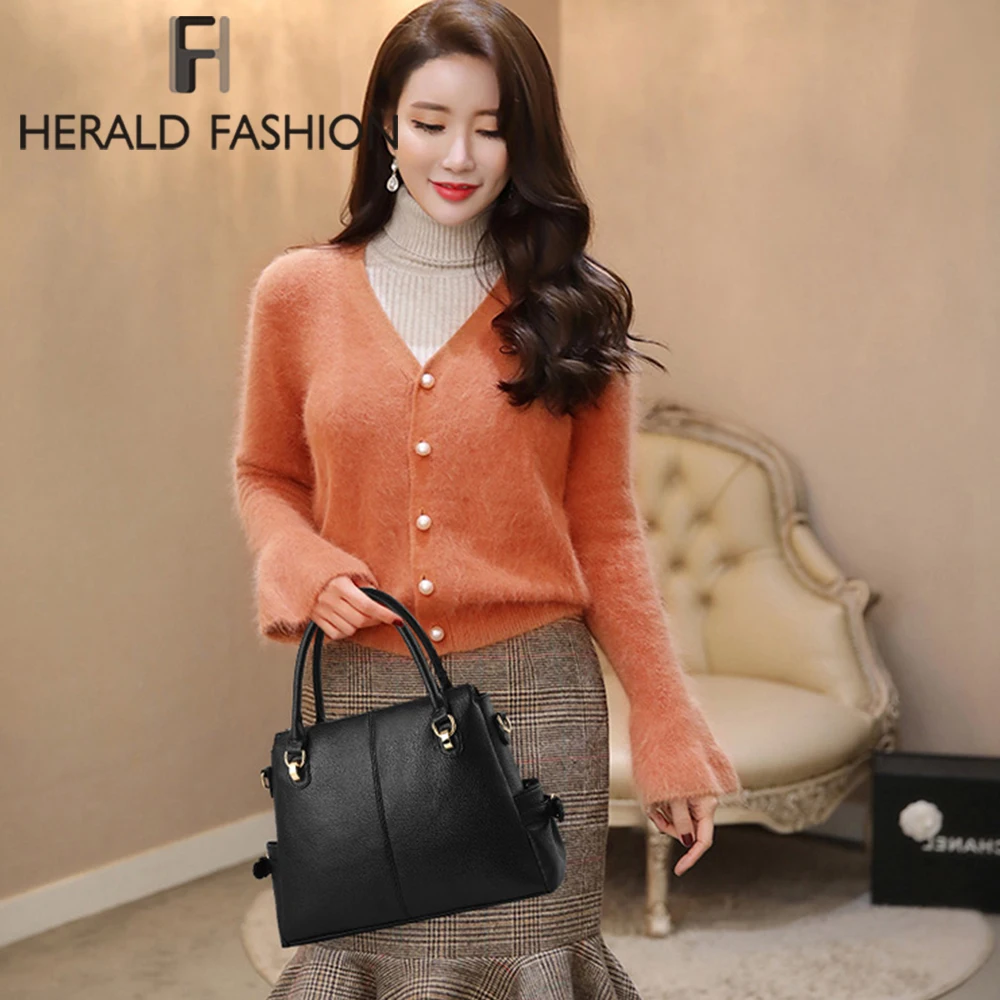 هيرالد الأزياء النساء حقيبة يد جودة عالية جلد الإناث حقيبة كتف السببية قدرة أعلى-مقبض اليد سيدة حقيبة ساعي