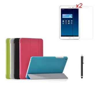 

Slim 3-Folder Stand PU Leather Skin Cover Funda Case + 2x Films + Pen For Huawei Honor T1 8.0 S8-701U/W T1-823L T1-821W/U/L 8"