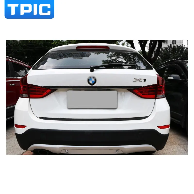 Для BMW X1 E84 2011- карбоновая накладка на заднюю крышку багажника, накладка на задний багажник, наклейка, автомобильные аксессуары, Стайлинг автомобиля