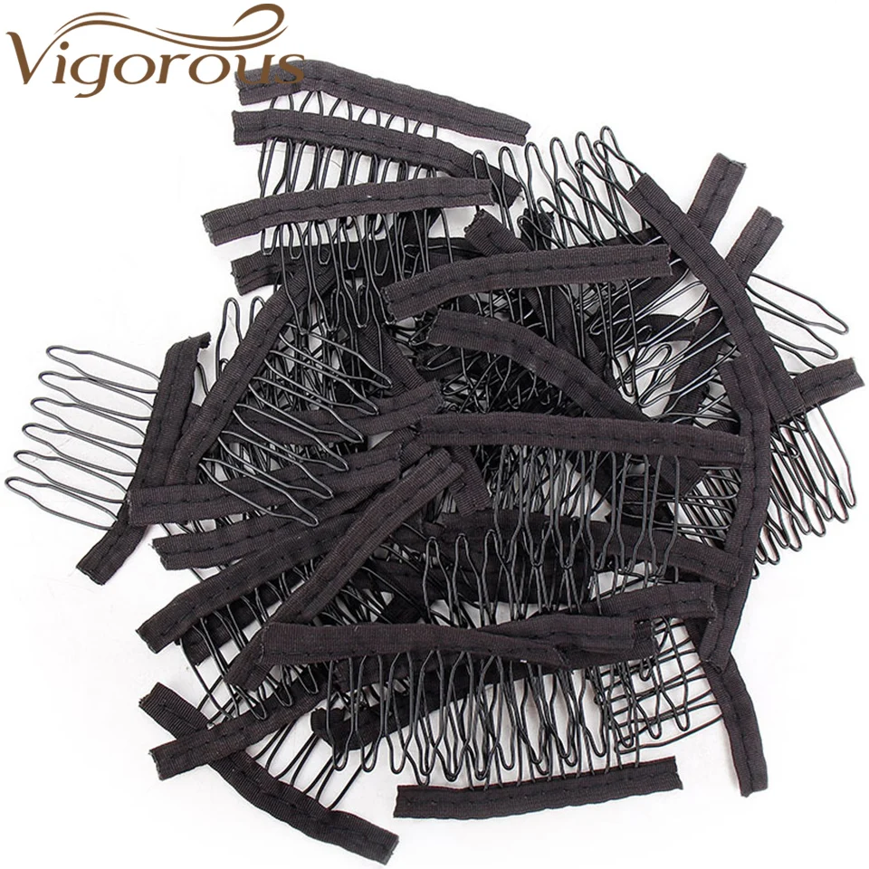 

Vigorous Stainless 6 Theeth Steel Wig Combs For Wig Caps 10Pcs/Lot Wig Clips For Hair Extensions Best Clips for Lace Front Wig