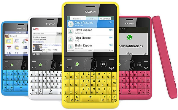 Восстановленный Nokia Asha 210 разблокированный GSM 2,4 ''две sim-карты 2MP QWERTY клавиатура только английский мобильный телефон