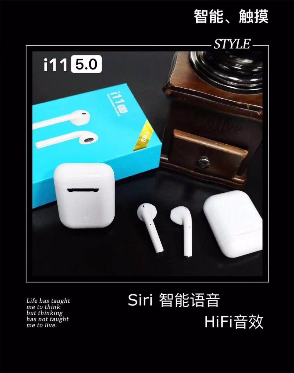 Wireless headset i11 Bluetooth Tws 5.0 wireless charging touch binaural sports earbug for iOS smart Android phone Wireless headset i11 Bluetooth Tws 5.0 wireless charging touch binaural sports earbug for iOS smart Android phone