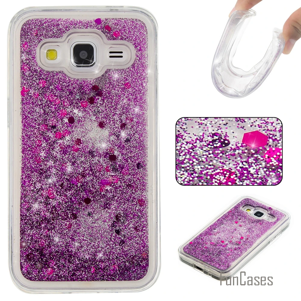 Coque Bling Love Heart Мягкий ТПУ чехол для телефона samsung Galaxy G360 Funda Quicksand сотовый Чехол Core