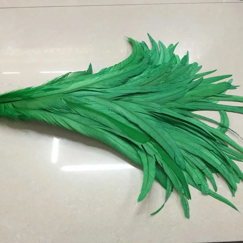 

New! Wholesale 100pcs high quality Grass green rooster feathers 12-14inch /30-35CM DIY jewelry decoration, art props accessories