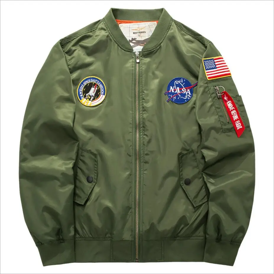

2019 American flag thin section men's jacket air force No. 1 flight suit jacket plus fat large size casual jacket male M-6XL