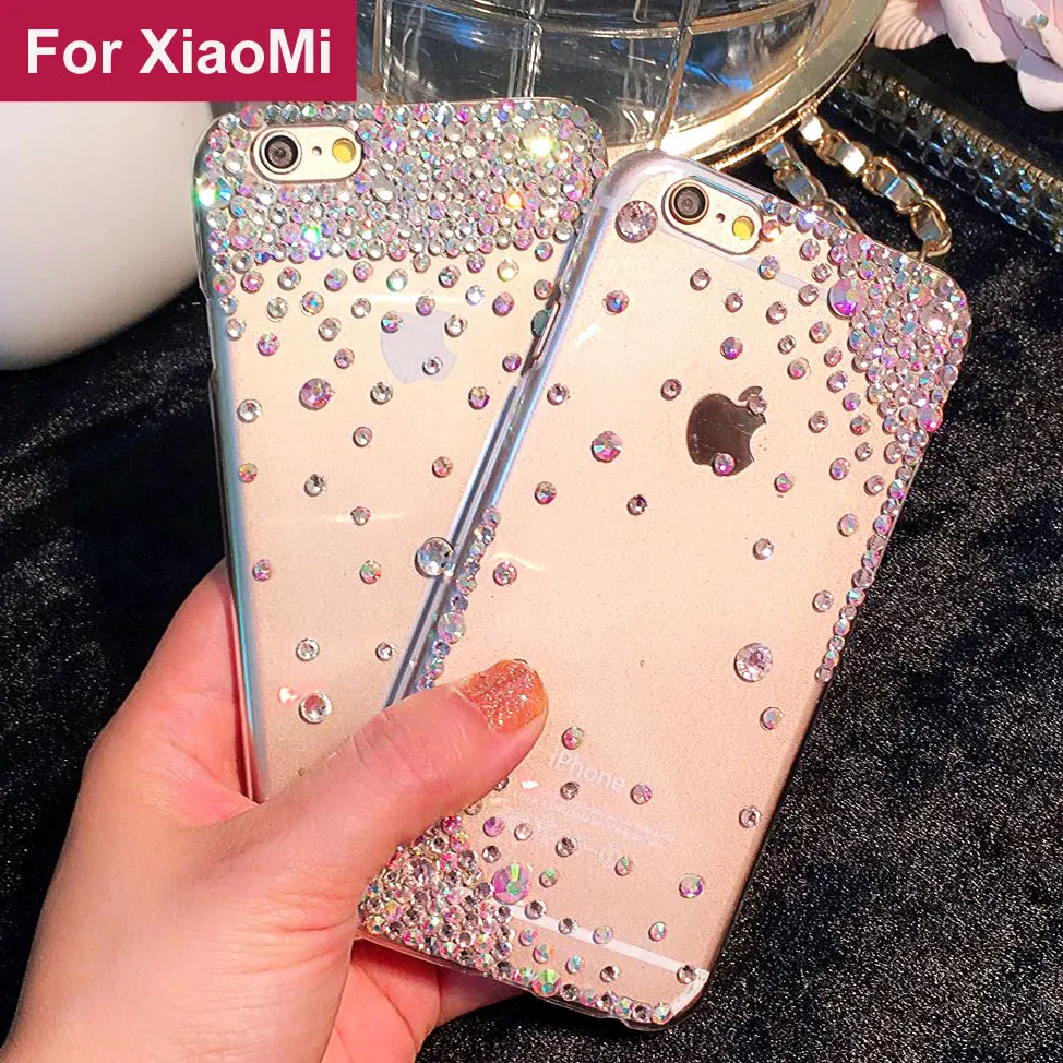 

Colourful Diamond Rhinestone case For Xiaomi Mi6 Mi8 Mi 5 6 8 SE Mi Max Mix Note 2 3 2S 5S 5C 5X A1 6X A2 Lite Pro