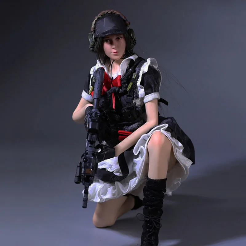 

1/6 Scale Cosplay Female Crepe Camouflage Women Maid Suit Clothes Clothing Set For 12" Action Figure Female Body