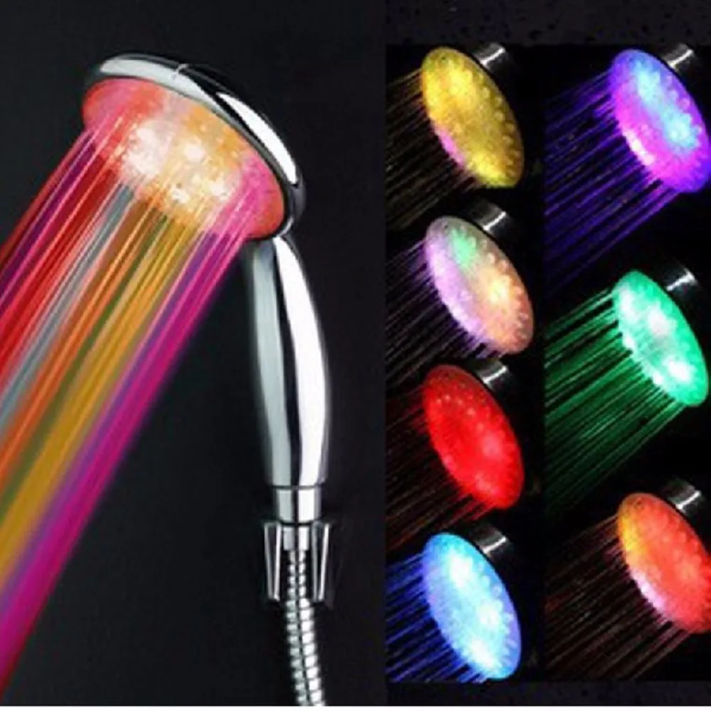 

RC-9815/16 Free Shipping Home Shower Led Luminous Discovers Led From Power Generation Handheld Colorful Shower Faucet Nozzle