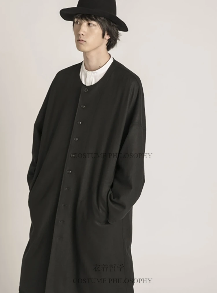 XS-5XL! Новинка мужская одежда модная модель подиума средняя и Длинная Круглая рубашка плюс размер сценический для певца костюмы