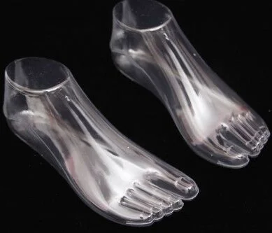 

CAMMITEVER 2Pcs Transparent Foot Showcase Female Sock Sox Mold Short Stocking Mannequins Shoe Feet Doll Display