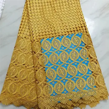 

Latest single color waves and flowers pattern water soluble chemical Fabric PW18 Free shipping good quality cord Lace Fabric