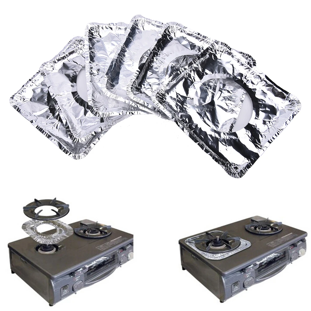 Reusable Gas Hob Oil Protector Liner Gas Stove Burner Cover Mat Pad Safe Dishwasher Kitchen Home Cooker Cleaning Supply 10PCS