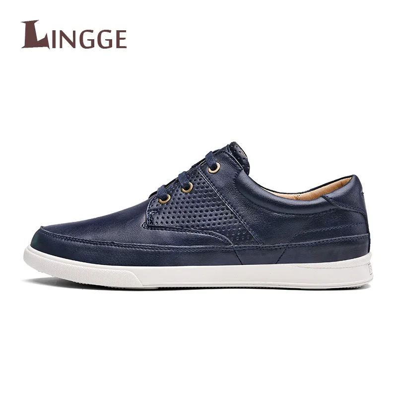 

New Leather Shoes Men's Flats, Design Style Men Shoes, Fashion Lace Up Casual Shoes For Men Big Size 35~45