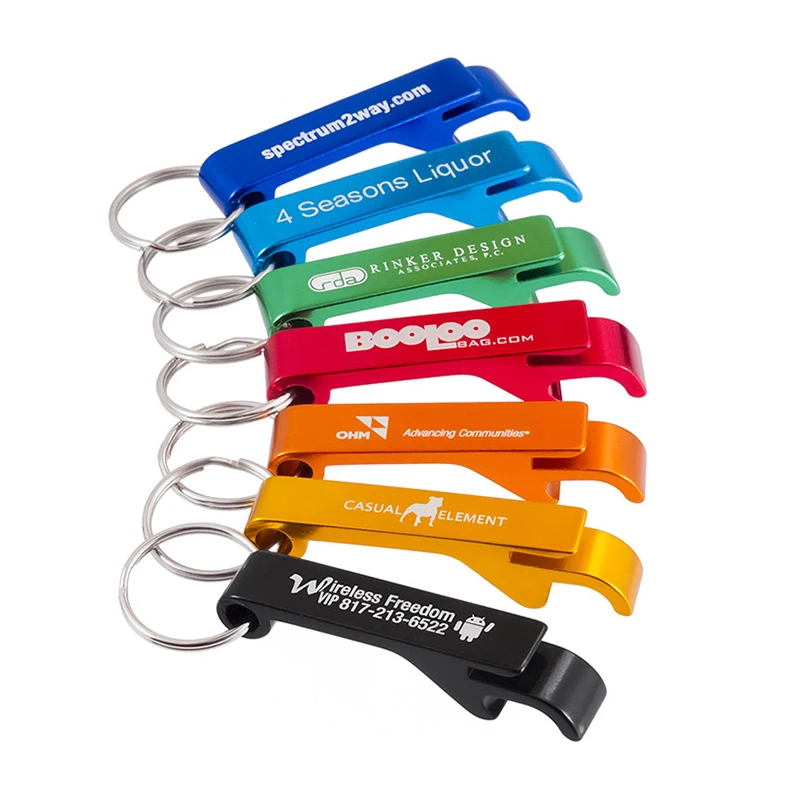 Customized Logo Keychain Bottle Opener Metal Aluminum Keyring