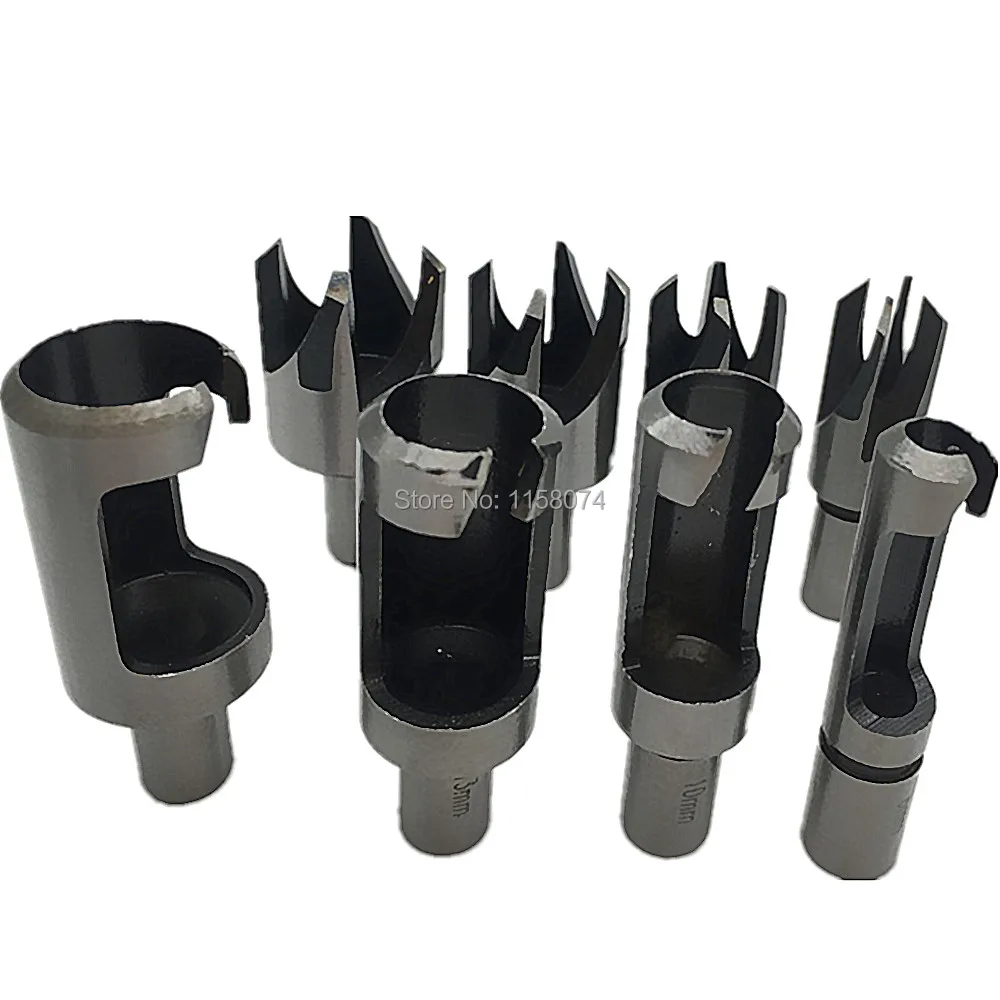 8pc Plug Cutter Chamfer Wood Cutter Tool Set Straight & Tapered Taper