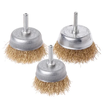 

6mm Shank Diameter Flat Steel Bowl Wire Wheel Electric Drill Grinding Mill Polish Wheel Derusting Tool Power Tool Accessories