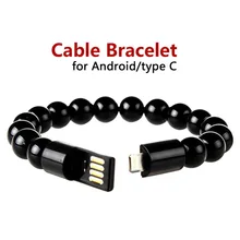 2019, Cable de datos para mujer, pulseras y brazaletes trenzados, cargador para teléfono móvil Android tipo C, Cable de carga Usb, joyería para hombre