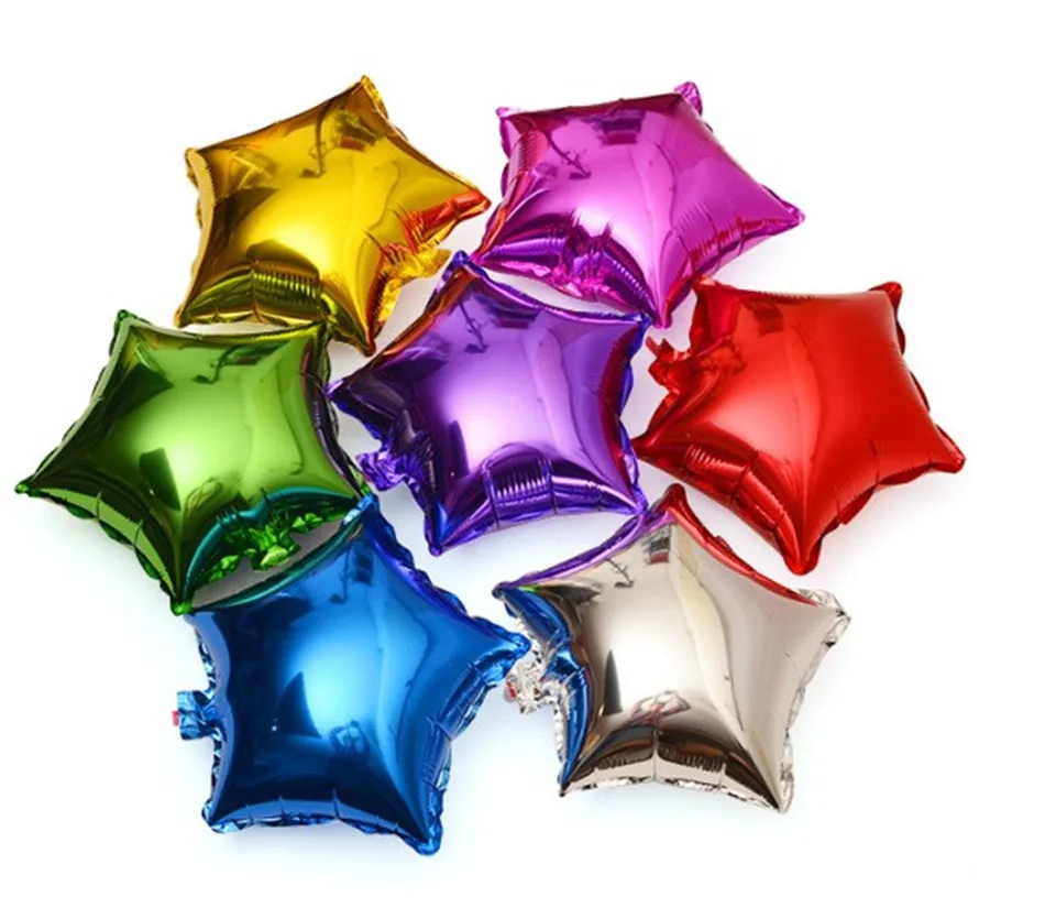 

10pcs 10inch five-pointed star helium foil balloon wedding birthday decor pure color metallic mylar globos decorations 12 colors