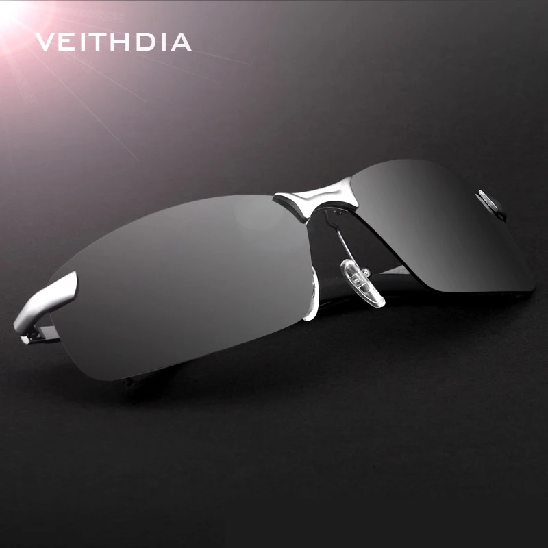 

Veithdia Rimless Polarized mens Rimless sunglasses designer Sun Glasses Driving Goggle For Men oculos de sol male shades 3043