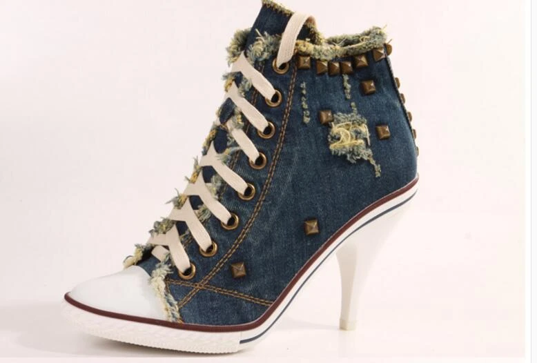 blue jean ankle boots