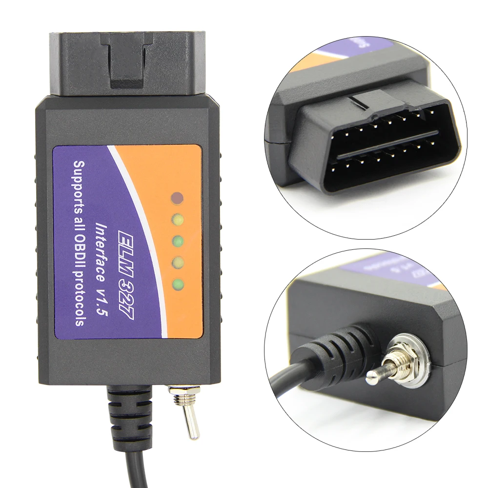 ELM327 V1.5 USB OBD2 диагностический инструмент HS CAN/MS CAN переключатель PIC18F25K80 CH340 Диагностика автомобиля obd2 elm 327 сканер щетка Скрытая