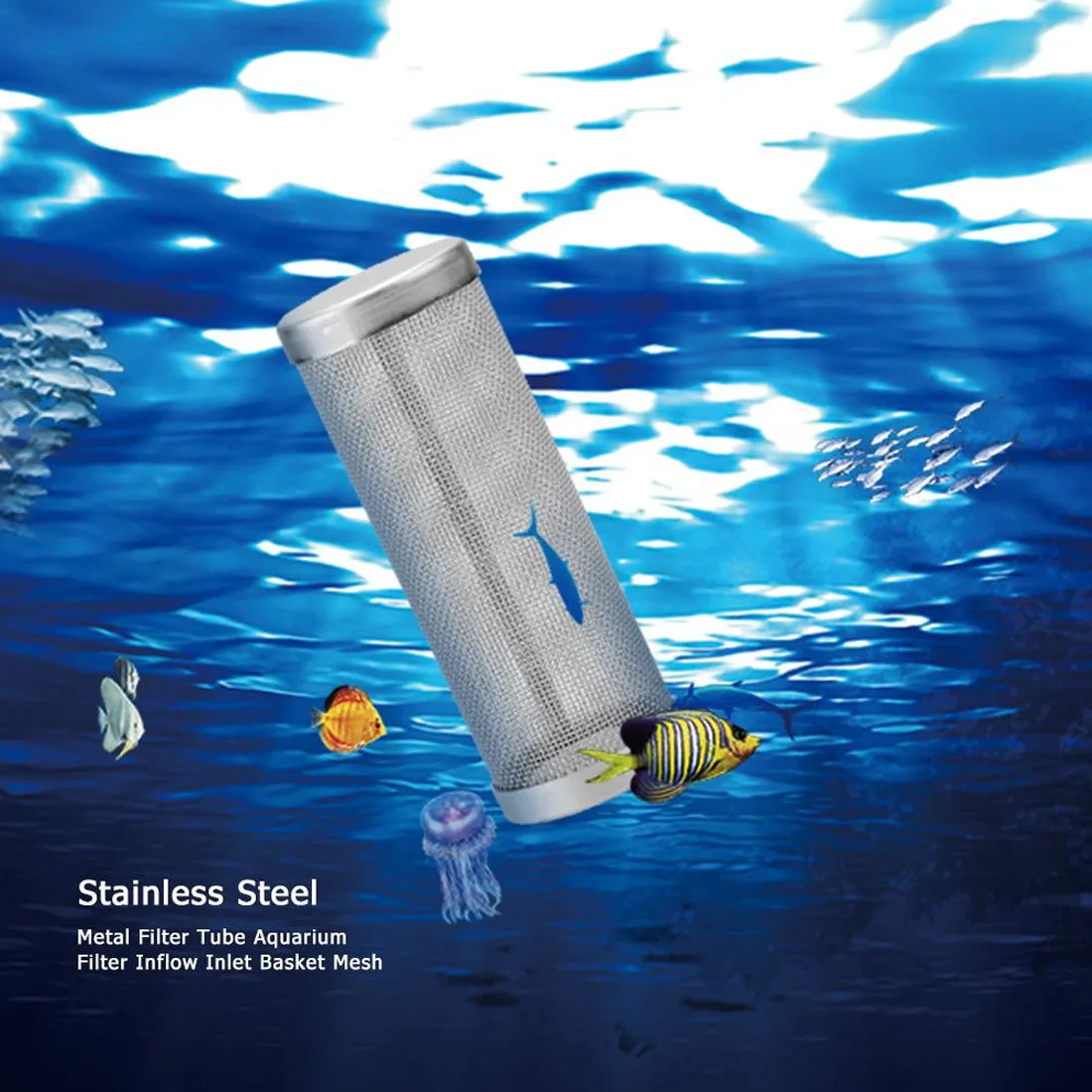 

Stainless Steel Filter Tube Aquarium Filter Inflow Inlet Basket Mash Shrimp Guard Protect