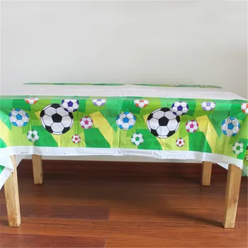 

NEW 180*108cm Disposable Plastic Table Cloth Football Table Cover For Kids Birthday Decoration