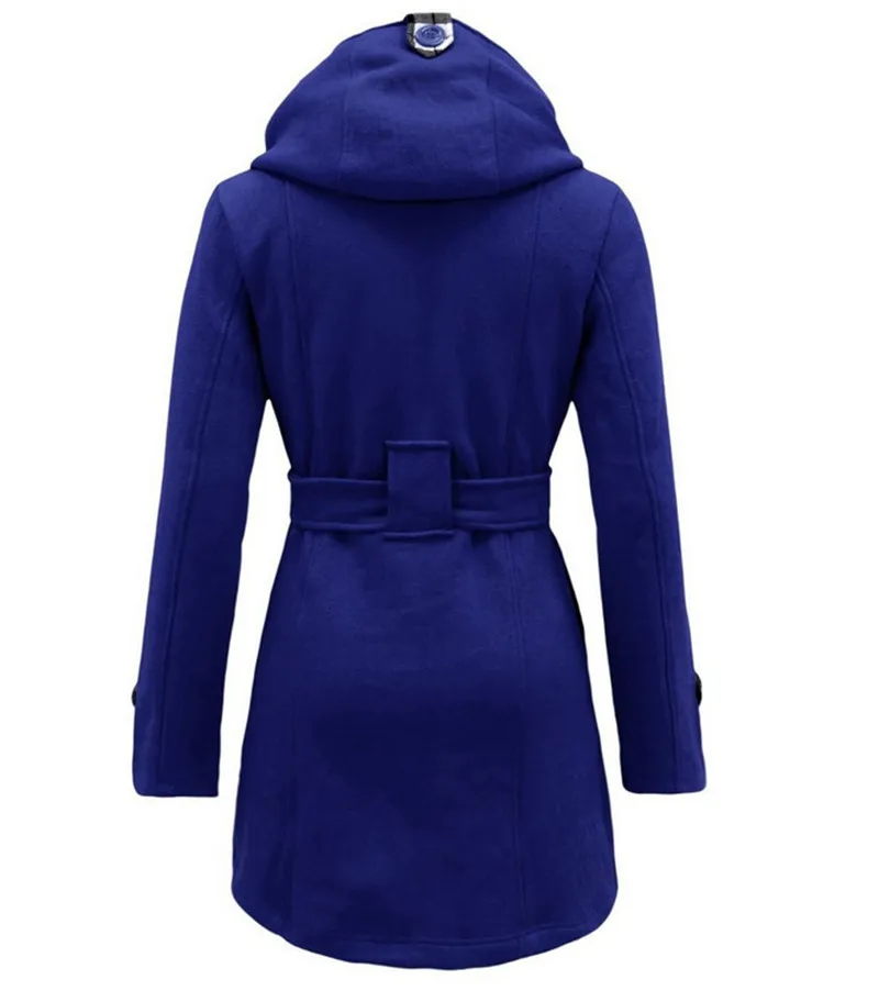 STERNBILD, женское модное шерстяное пальто, зимнее, повседневное, с капюшоном, теплая куртка для женщин, двубортный, Горох, верхняя одежда, одноцветная,, S-3XL