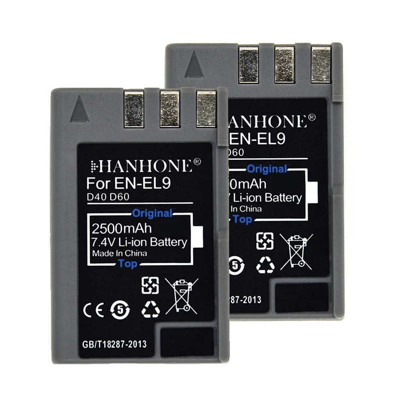 High Capacity 2pc 2500mAh EN EL9 EN EL9 EN EL9a EN EL9a EL9a Camera