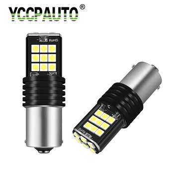 

YCCPAUTO 2Pcs 1156 1157 T15 W15W T20 P21W LED Canbus Car Light Bulbs 3030 24SMD Reversing Praking Lamp DRL 1200LM White 12V