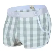 Мужские эластичные мягкие хлопковые дышащие свободные шорты модные простые клетчатые домашние шорты