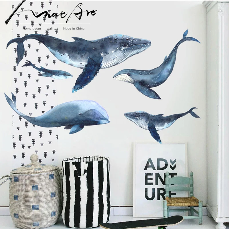 Наклейка в скандинавском стиле для гостиной и детской комнаты|children room|wall sticker seafish
