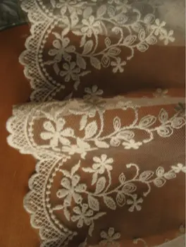 

embroidered mesh lace trim with grace floral pattern 10 yards, LT005EM
