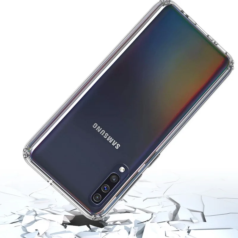 Для samsung A70 чехол 6,7 ''Кристальный Гибридный Бампер прозрачная твердая акриловая задняя крышка для samsung Galaxy A70 чехол для телефона s Capa A 70