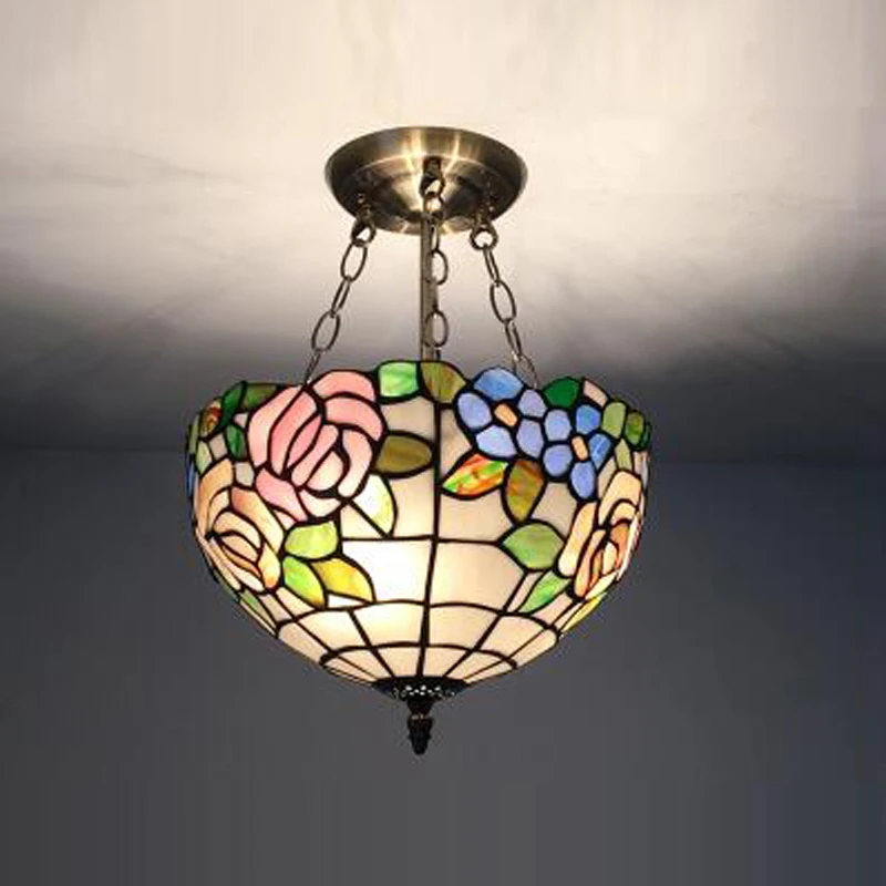 

European Mediterranean pendant lamps entrance Flowers balcony garden aisle light creative Pendant Lights DF84
